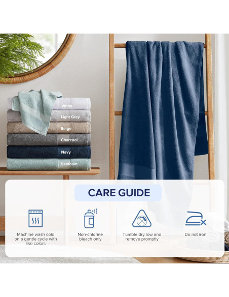Juego de Toallas de Baño Turco Comfort Spaces 6 Piezas Azul Marino