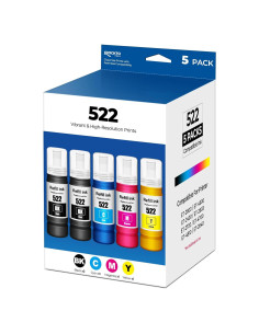 Recarga de Tinta 522 QIOCKTO para EcoTank 5 Botellas