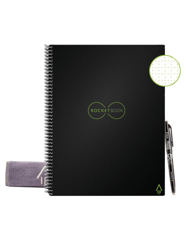 Cuaderno Inteligente Rocketbook Core A5 Punteado Negro 27.9x21.5cm