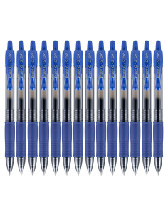 Bolígrafos de Gel Pilot G2, Punta Fina 0.7 mm, Azul, Paquete de 14