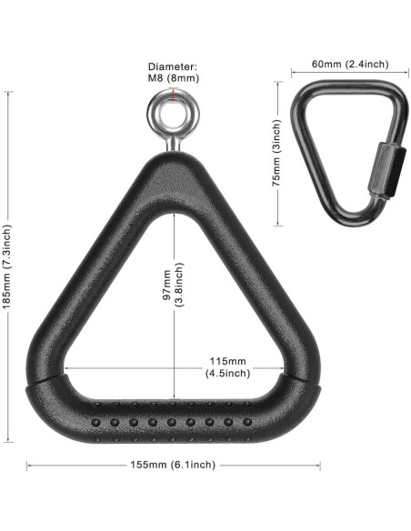 Barras de Mono Dolibest 2PCS con Mosquetones Triangulares