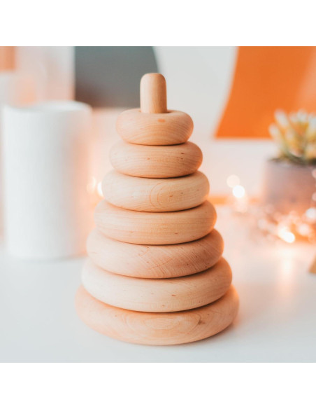 Juguete de Apilamiento de Anillos de Madera Montessori 31cm