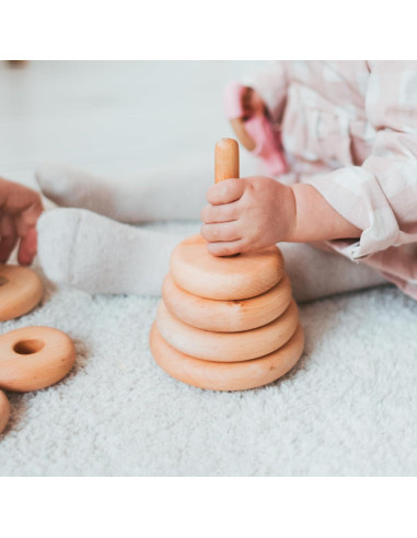 Juguete de Apilamiento de Anillos de Madera Montessori 31cm