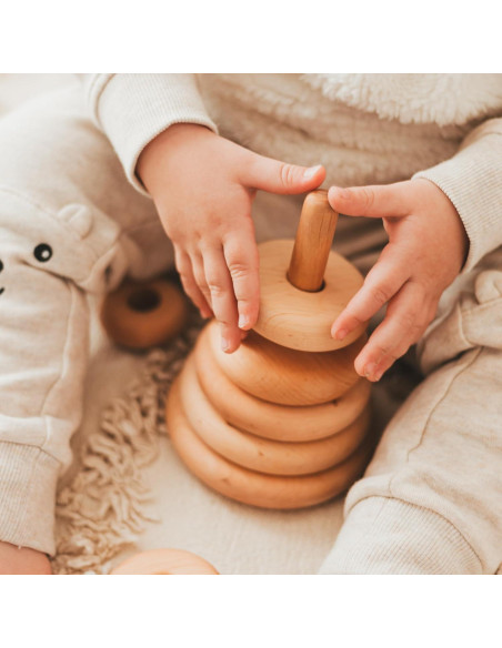 Juguete de Apilamiento de Anillos de Madera Montessori 31cm