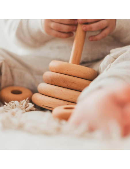 Juguete de Apilamiento de Anillos de Madera Montessori 31cm