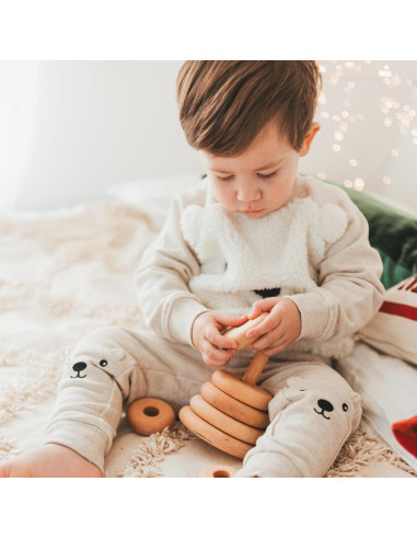 Juguete de Apilamiento de Anillos de Madera Montessori 31cm