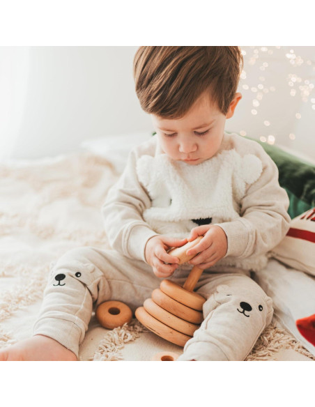 Juguete de Apilamiento de Anillos de Madera Montessori 31cm
