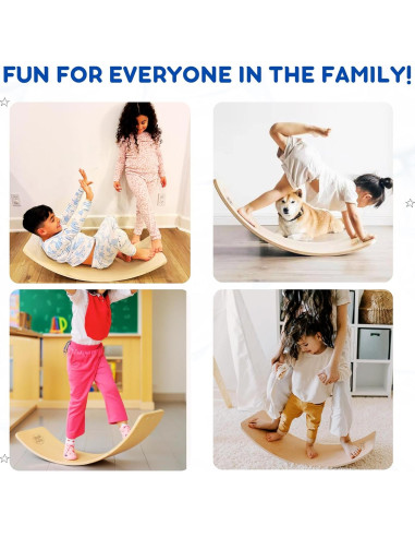 Tabla de Equilibrio de Madera Giggle & Play 91.44 cm Natural