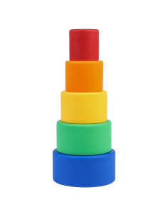 Tazas Apilables de Silicona Blue Ginkgo - 5 Piezas Colores