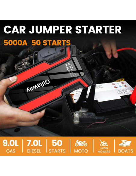 Arrancador de Salto Gillaway 5000A 12V para Coche y Moto
