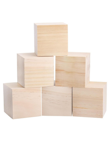 Bloques de Madera Tosnail 6 Piezas 7.62 cm para Manualidades