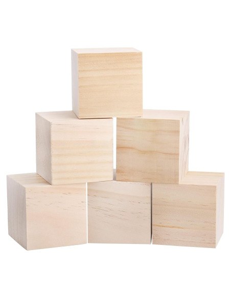 Bloques de Madera Tosnail 6 Piezas 7.62 cm para Manualidades