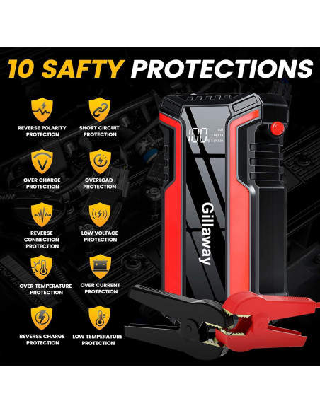 Arrancador de Salto Gillaway 5000A 12V para Coche y Moto