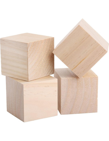 Bloques de Madera Tosnail 6 Piezas 7.62 cm para Manualidades
