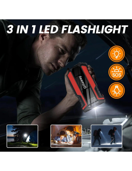 Arrancador de Salto Gillaway 5000A 12V para Coche y Moto