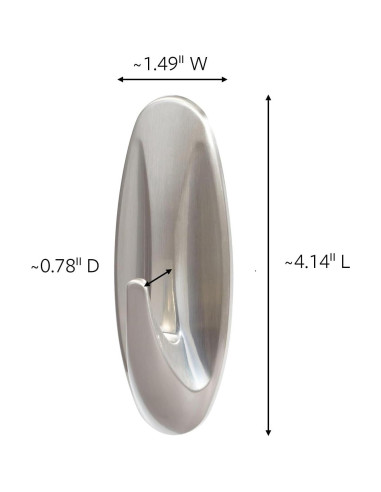 Gancho de Pared Command Grande, Soporta 2.27 kg, Color Níquel