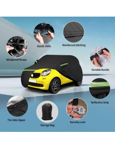 Cubierta de coche ATBKJ para Smart Fortwo 2007-2023 210T 2