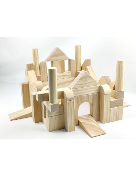 Bloques de Madera Grandes Onshine 64 Piezas para Niños 1-3 Años