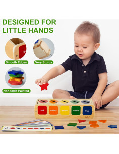 Juguete Montessori de Madera Lynncare para Niños 1-3 Años 2