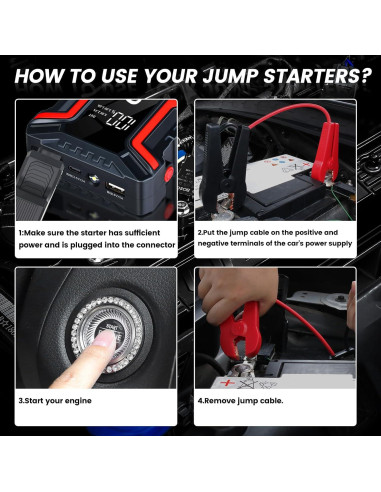 Arrancador de Salto Gillaway 5000A 12V para Coche y Moto