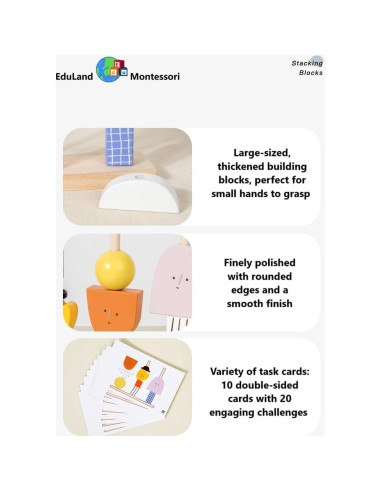 Juego de Apilamiento Montessori Eduland para Niños 2-6 Años
