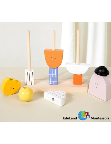 Juego de Apilamiento Montessori Eduland para Niños 2-6 Años