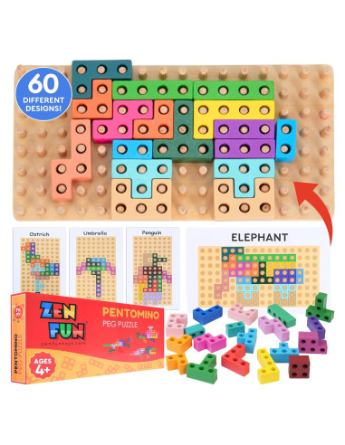 Rompecabezas de Madera Zen Fun Montessori 60 Diseños 4+ Años