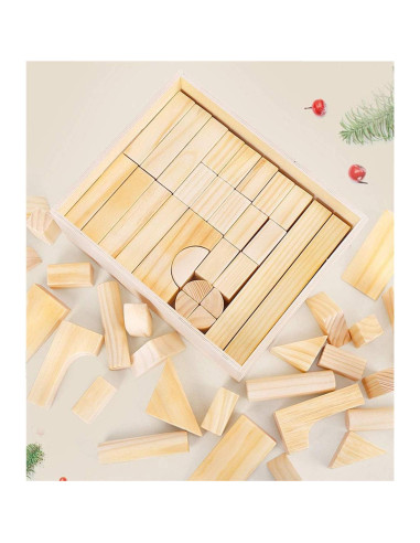 Bloques de Madera Grandes Onshine 64 Piezas para Niños 1-3 Años
