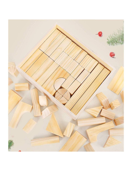Bloques de Madera Grandes Onshine 64 Piezas para Niños 1-3 Años