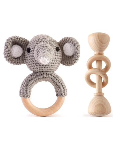 Sonajero de Madera Elefante 2pcs Mamimami Home Orgánico