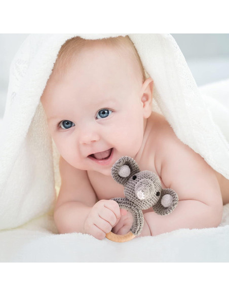 Sonajero de Madera Elefante 2pcs Mamimami Home Orgánico Sonajero de Madera Elefante 2pcs Mamimami Home Orgánico