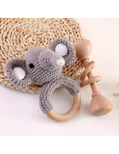 Sonajero de Madera Elefante 2pcs Mamimami Home Orgánico