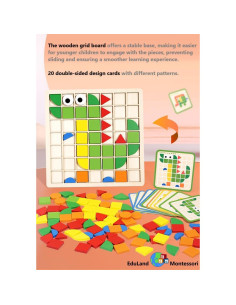 Rompecabezas de Bloques de Madera Eduland Montessori 120 Piezas 2