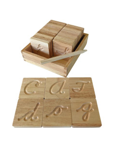 Alfabeto en Cursiva de Madera Montessori - 26 Piezas
