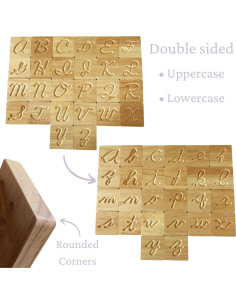 Alfabeto en Cursiva de Madera Montessori - 26 Piezas 2