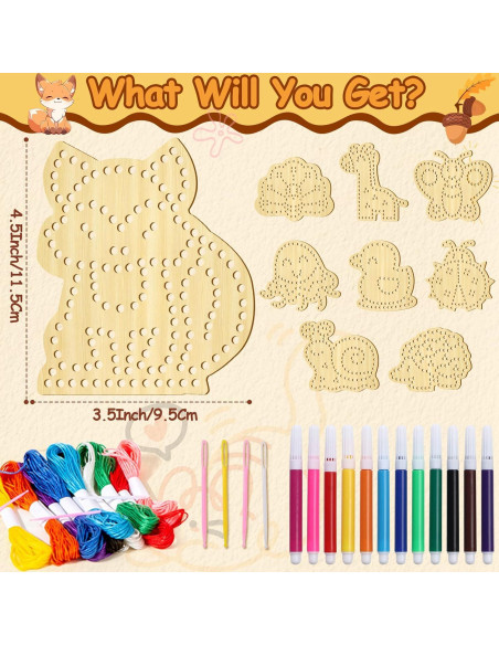 Kit de Costura Montessori Cleboen - Tarjetas de Enhebrado de Madera para Niños