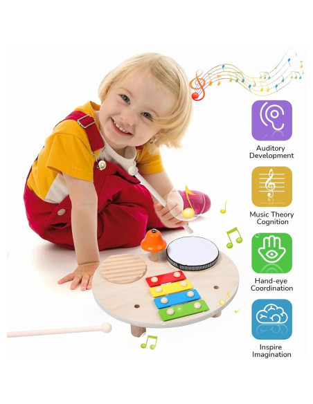 Juego de Batería WODI para Niños - 4 Instrumentos Musicales