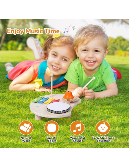 Juego de Batería WODI para Niños - 4 Instrumentos Musicales