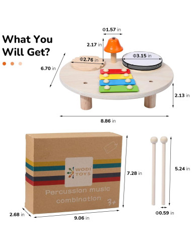 Juego de Batería WODI para Niños - 4 Instrumentos Musicales