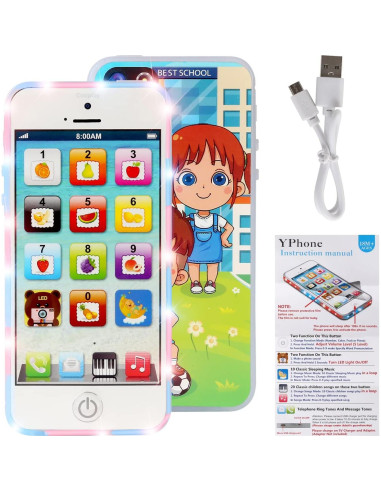 Juguete Teléfono Inteligente Cooplay YPhone Blanco USB Recargable