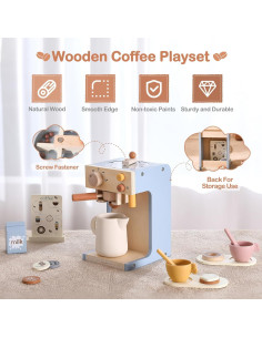 Juguete Cafetera de Madera EERKEOD para Niños 1.05 kg 2
