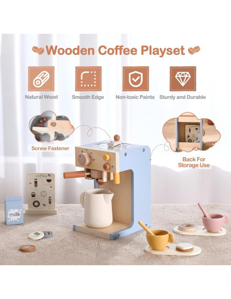 Juguete Cafetera de Madera EERKEOD para Niños 1.05 kg