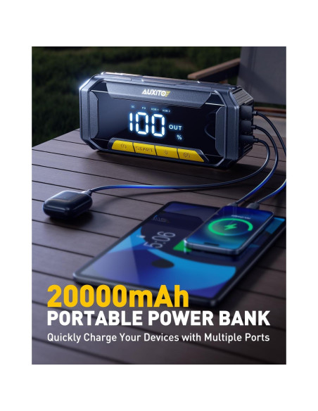 Arrancador AUXITO J503 8000A 20000mAh Linterna LED 700LM
