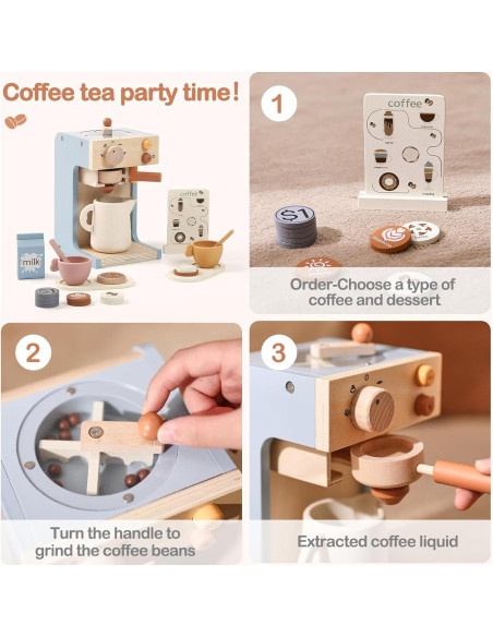 Juguete Cafetera de Madera EERKEOD para Niños 1.05 kg