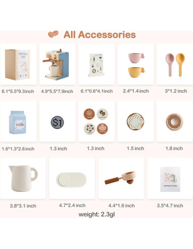 Juguete Cafetera de Madera EERKEOD para Niños 1.05 kg