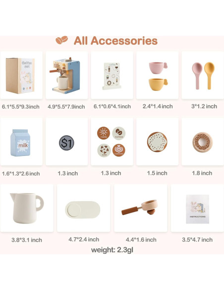 Juguete Cafetera de Madera EERKEOD para Niños 1.05 kg