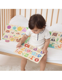 Puzzle Montessori de Madera GRINNNIE 9 Piezas para Niños 3-5 Años 2