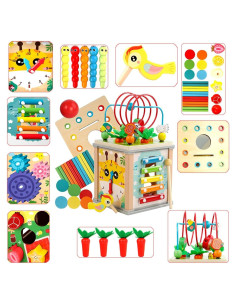 Cubo de Actividades Montessori de Madera ALaLatois 10 en 1