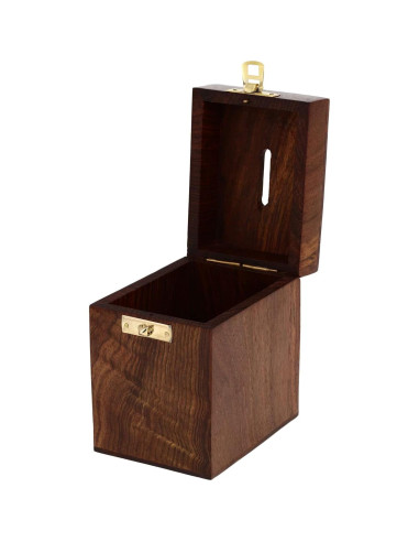 Caja de Ahorro de Madera Hecha a Mano ARTISENIA 10x7.6 cm