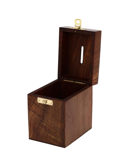 Caja de Ahorro de Madera Hecha a Mano ARTISENIA 10x7.6 cm